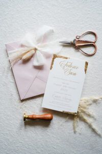 Partecipazione Matrimonio Verona Federico e Sara, palette rosa e oro