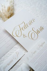 Partecipazione Matrimonio Verona Federico e Sara, palette rosa e oro