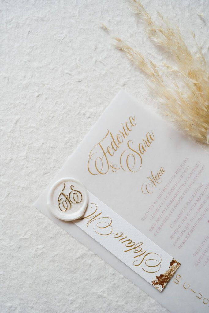 Partecipazione Matrimonio Verona Federico e Sara, palette rosa e oro