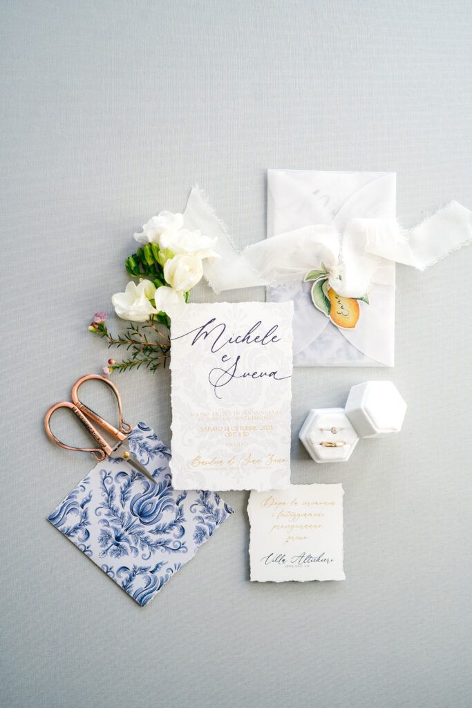 Partecipazione Matrimonio Verona Michele e Sveva, tema mediterraneo