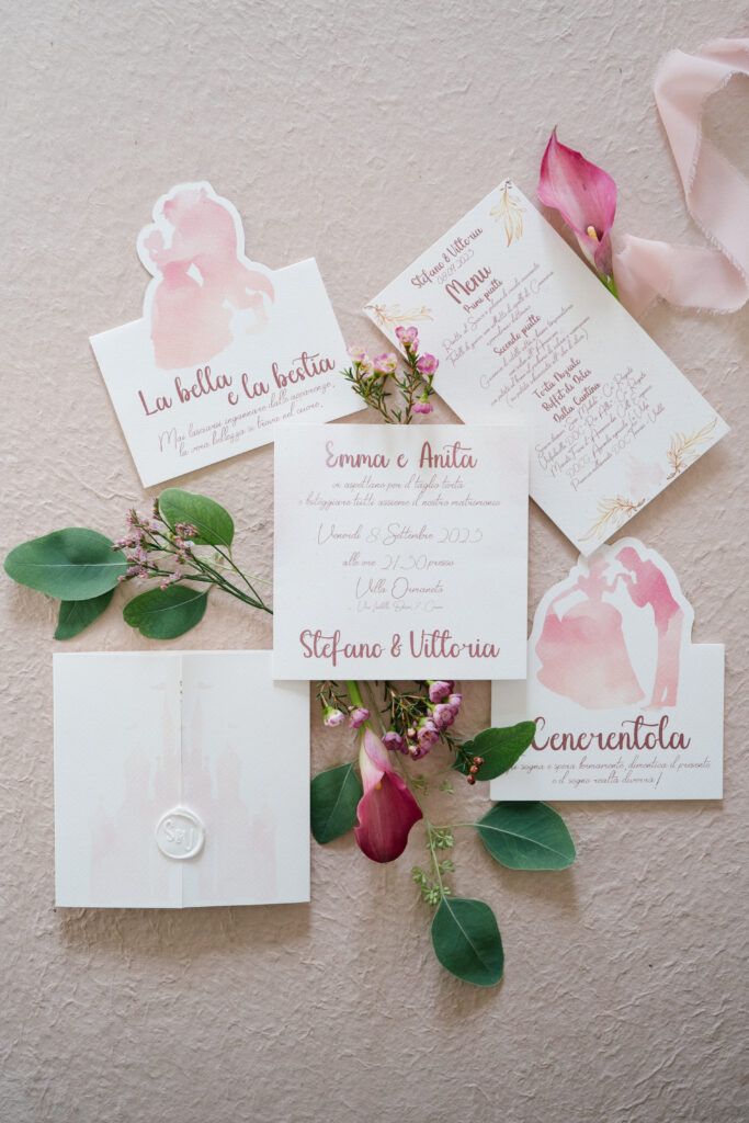 Partecipazioni Matrimonio Verona Stefano e Vittoria, tema Disney