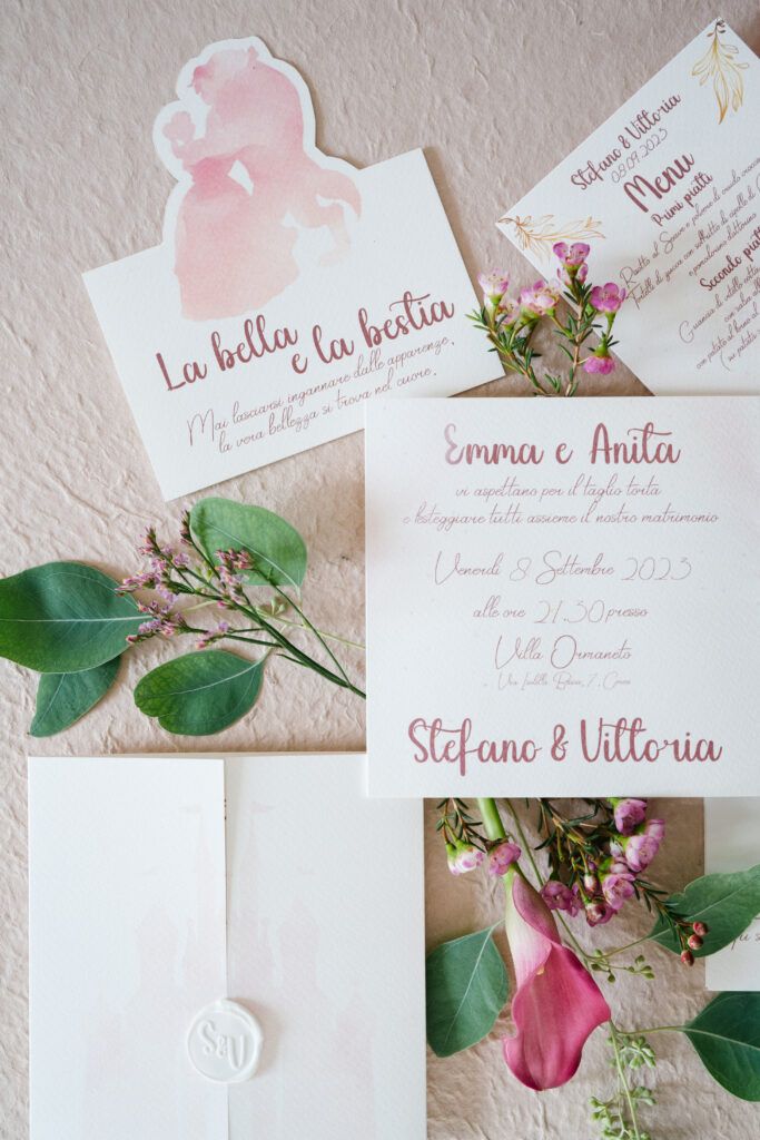 Partecipazioni Matrimonio Verona Stefano e Vittoria, tema Disney