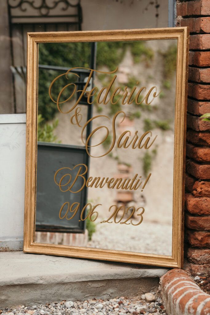 Welcome Matrimonio Verona Federico e Sara, palette rosa e oro