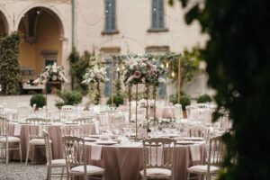 Mis en Place Matrimonio Verona Federico e Sara, palette rosa e oro