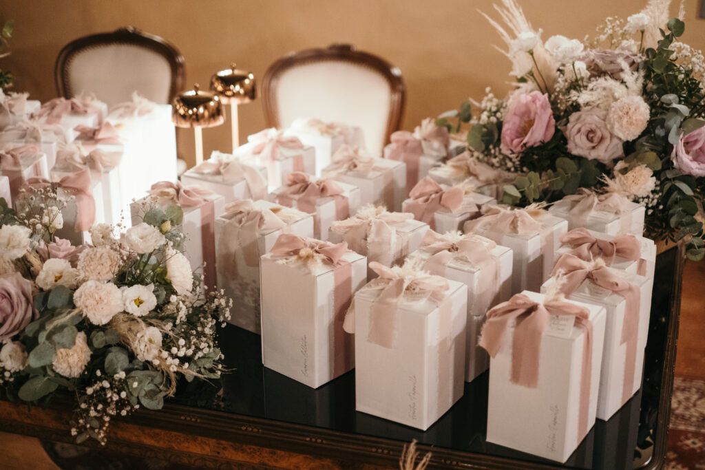 Bomboniere Matrimonio Verona Federico e Sara, palette rosa e oro